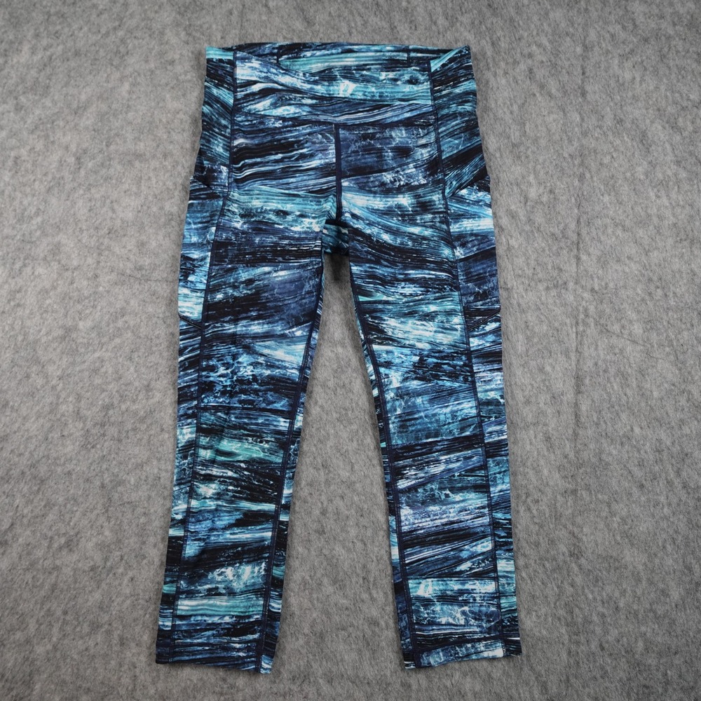 Lululemon Leggings Women 6 Blue Speed Up Crop 21"‎ Yoga Run Gym Workout Athletic
